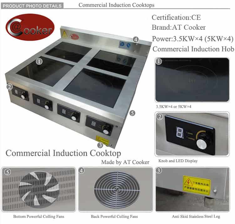 best commercial induction cooktop 4 burner from AT Cooker